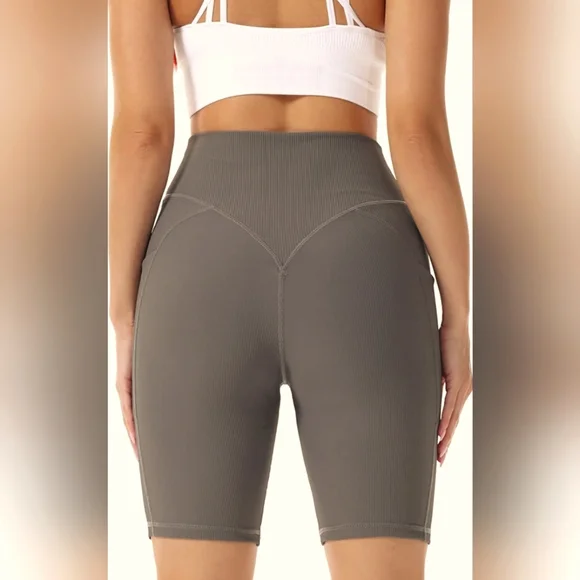 Sunzel Women's Shorts High Waist Tummy Control/ Deep Pockets Green Sz XS SNWOT - Picture 3 of 9